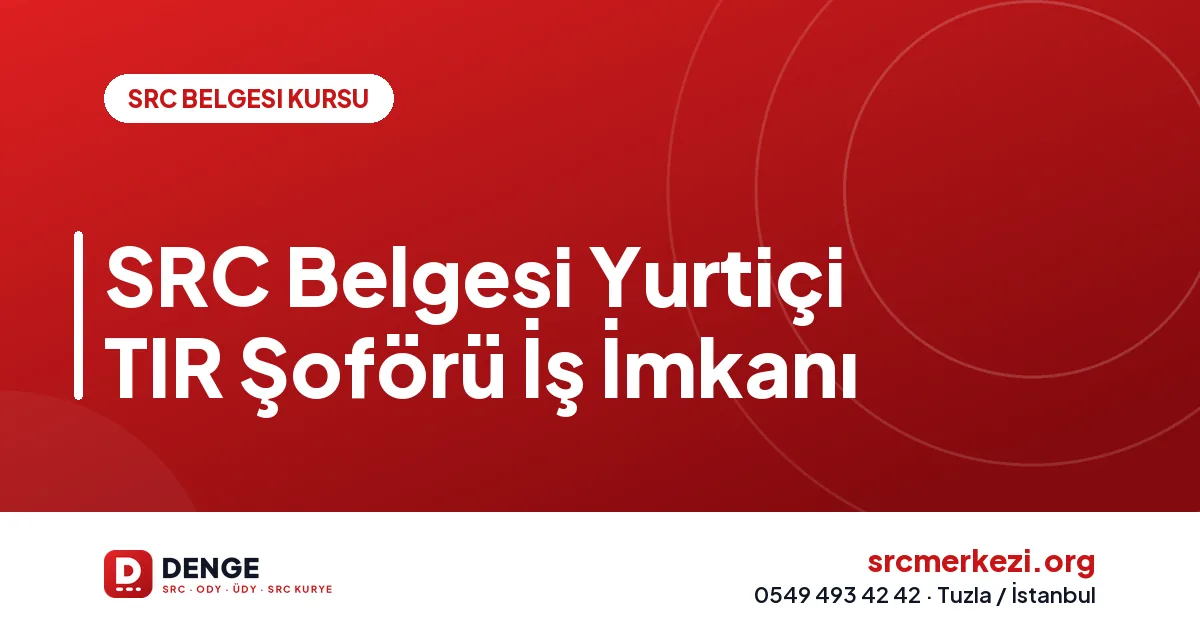 SRC Belgesi Yurtiçi TIR Şoförü İş İmkanı